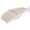 vidaXL Stufenmatten 15 Stk. 65x24x4 cm Taupe Halbrund Gro&szlig;