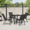 vidaXL Garten Essgruppe 5 pcs Schwarz Pulverbeschichteter Stahl