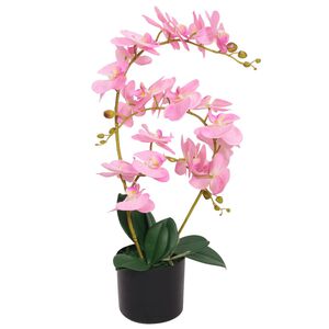 vidaXL K&uuml;nstliche Orchidee mit Topf 65 cm Rosa