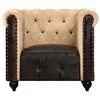 vidaXL Chesterfield-Sessel Braun Echtleder