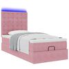 vidaXL Ottoman-Bett mit Matratzen & LEDs Rosa 100x200 cm Samt