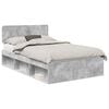 vidaXL Bettrahmen mit Kopfteil Beton 120 x 190 cm Massives Kiefernholz