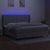 vidaXL Boxspringbett mit Matratze & LED Hellgrau 200x200 cm Stoff