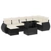 vidaXL 8-tlg. Garten-Sofagarnitur mit Kissen Schwarz Poly Rattan