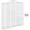 vidaXL Gabionen mit Hochbogen 12 Stk 200x30x200/220cm Verzinktes Eisen