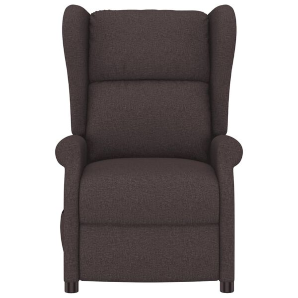 vidaXL Ohrensessel mit Liegefunktion Elektrisch Dunkelbraun Stoff