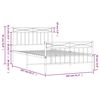 vidaXL Bettgestell mit Kopf- und Fußteil Metall Weiß 100x200 cm