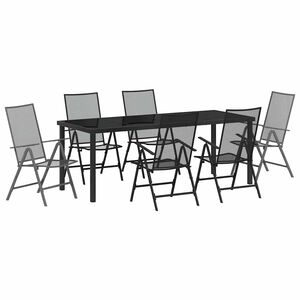 vidaXL Garten Essgruppe 7 stk. Anthrazit Pulverbeschichteter Stahl