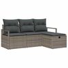 vidaXL Sofa Set mit Kissen mit Speicher 4 pcs Grau Poly-Rattan