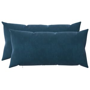 vidaXL Kissen mit Kissen HEERLEN 2 Stk. Blau Samt