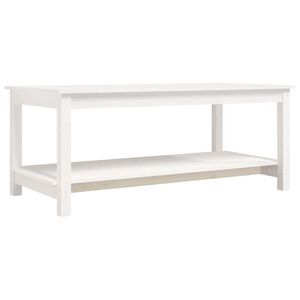 vidaXL Couchtisch Wei&szlig; 110x55x45 cm Massivholz Kiefer