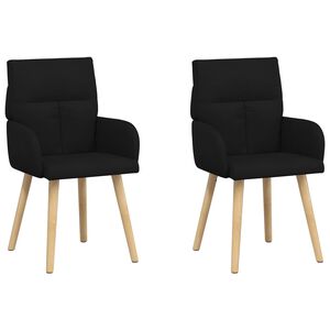 vidaXL Esszimmerst&uuml;hle 2 stk. Stoff Schwarz 60 x 56 x 96 cm