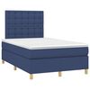 vidaXL Boxspringbett mit Matratze & LED Blau 120x190 cm Stoff