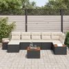 vidaXL Garten-Sofa-Set mit Kissen 8 pcs Schwarz Poly-Rattan
