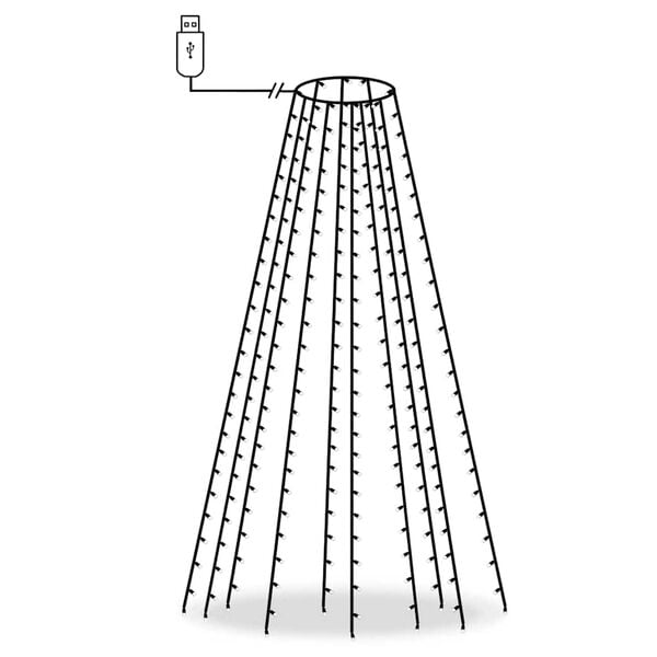 vidaXL Weihnachtsbaum-Lichternetz mit 250 LEDs 250 cm