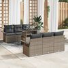 vidaXL Gartensofa-set mit Kissen 7 pcs Grau Poly-Rattan