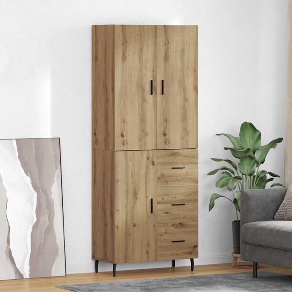 vidaXL Highboard mit Schubladen 2 pcs Artisan-Eiche Holzwerkstoff