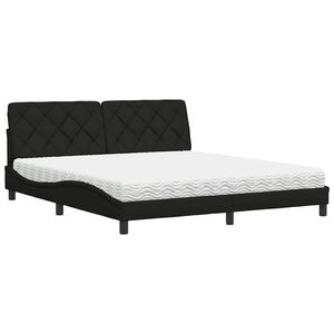vidaXL Bett mit Matratze Schwarz 180x200 cm Stoff