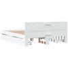 vidaXL Bettgestell mit Kopfteil ohne Matratze Wei&szlig; 150x200 cm