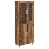 vidaXL Highboard Altholz 69,5 x 34 x 180 cm Engineered Wood und Glas