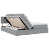 vidaXL Bett mit LED-Lichtleisten Hellgrau 180 x 200 cm Stoff