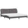 vidaXL Bett mit Matratze "Hvar" Grau 200x200 cm Kunstleder
