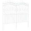 vidaXL Gartenzaun Weiß 215 cm Pulverbeschichteter Stahl