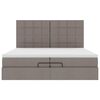 vidaXL Ottoman-Bett mit Matratzen & LEDs Taupe 200x200 cm Stoff