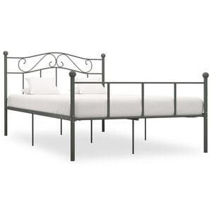 vidaXL Bettgestell Grau Metall 160&times;200 cm