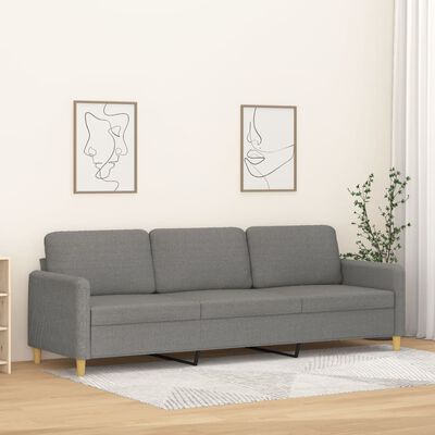 vidaXL 3-Sitzer-Sofa Dunkelgrau 210 cm Stoff