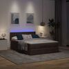 vidaXL Ottomanische Bett mit Matratze & LEDs Dunkelbraun 140x190 cm