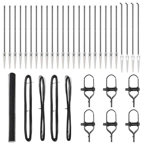 vidaXL Zaunpfosten Grau 50 x 1,6 m (13 mm Maschen) Stahl und PVC