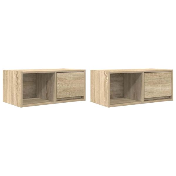 vidaXL TV-Schränke 2 Stk. Sonoma-Eiche 60x31x25,5 cm Holzwerkstoff