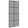 vidaXL Walk-in Duschwand Schwarz 90 x 195 cm Geh&auml;rtetes Glas