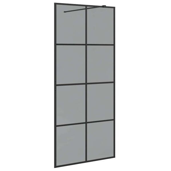 vidaXL Walk-in Duschwand Schwarz 90 x 195 cm Geh&auml;rtetes Glas