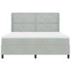 vidaXL Boxspringbett mit Matratze Hellgrau 180 x 200 cm Samt