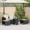 vidaXL 5-tlg. Garten-Sofagarnitur Kissen Stapelbar Schwarz Poly Rattan