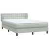 vidaXL Boxspringbett mit Matratze Hellgrau 160x220 cm Samt