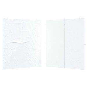 vidaXL Partyzelt-Seitenteil 2 Stk. 200 x 195 cm Wei&szlig; PE und Stahl