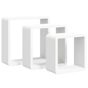 vidaXL W&uuml;rfelregale 3 Stk. Wei&szlig; MDF