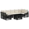 vidaXL Gartensofa-set 8 stk. Schwarz und Cremewei&szlig; Poly-Rattan