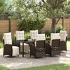 vidaXL Garten Essgruppe mit Kissen 7 pcs Braun Poly-Rattan