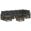 vidaXL Gartensofa-set 8 Stk. Grau Poly-Rattan