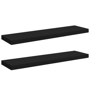 vidaXL Schweberegale 2 Stk. Schwarz 90x23,5x3,8 cm MDF