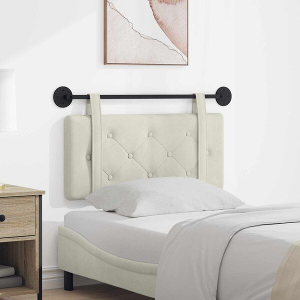 vidaXL H&auml;ngevorderseite Wandmontiert Creme 100 x 55 x 5 cm Samt