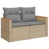 vidaXL 5-tlg. Garten-Sofagarnitur mit Kissen Beige Poly Rattan Akazie