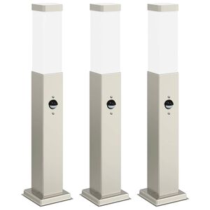 vidaXL Pollerleuchten mit Sensor 3 Stk. 50 cm Edelstahl IP44
