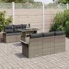 vidaXL Gartensofa-set mit Kissen 7 pcs Grau Poly-Rattan