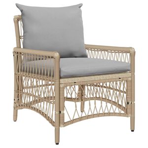 vidaXL Gartenstuhl Beige Poly-Rattan