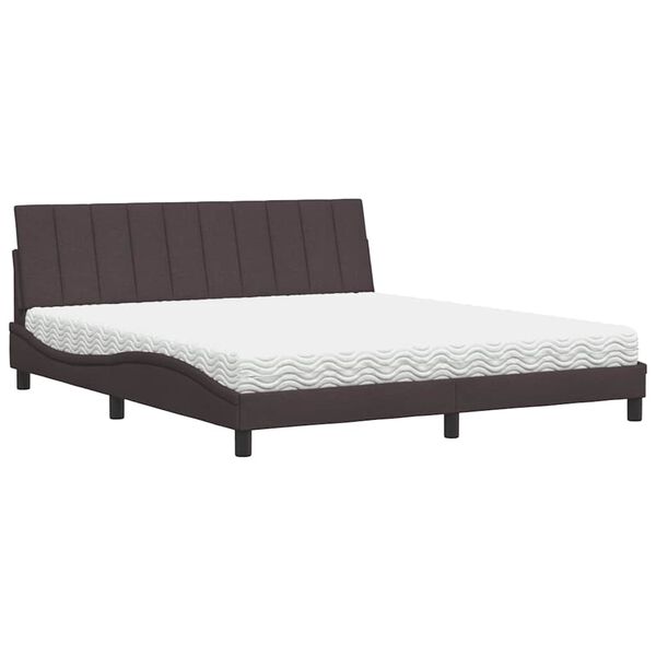 vidaXL Bett mit Matratze "Hanko" Dunkelbraun 180x200 cm Stoff